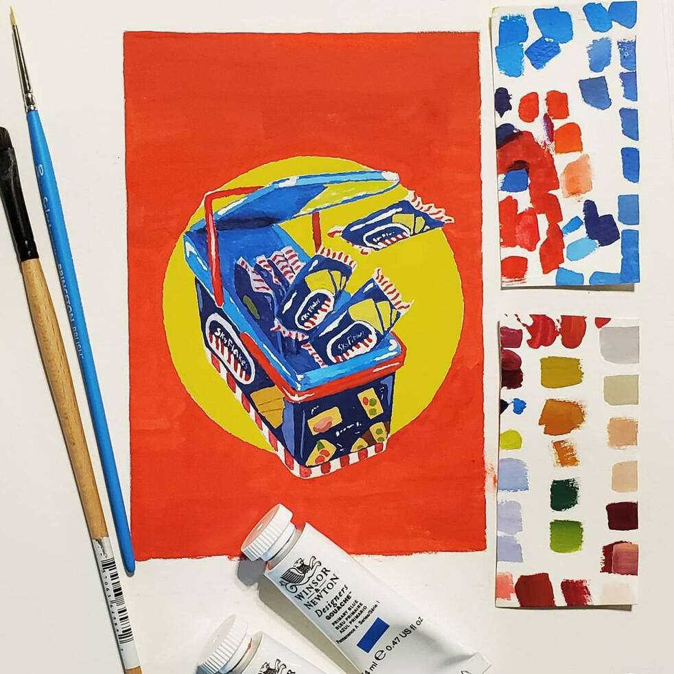 SkyFlakes in Gouache